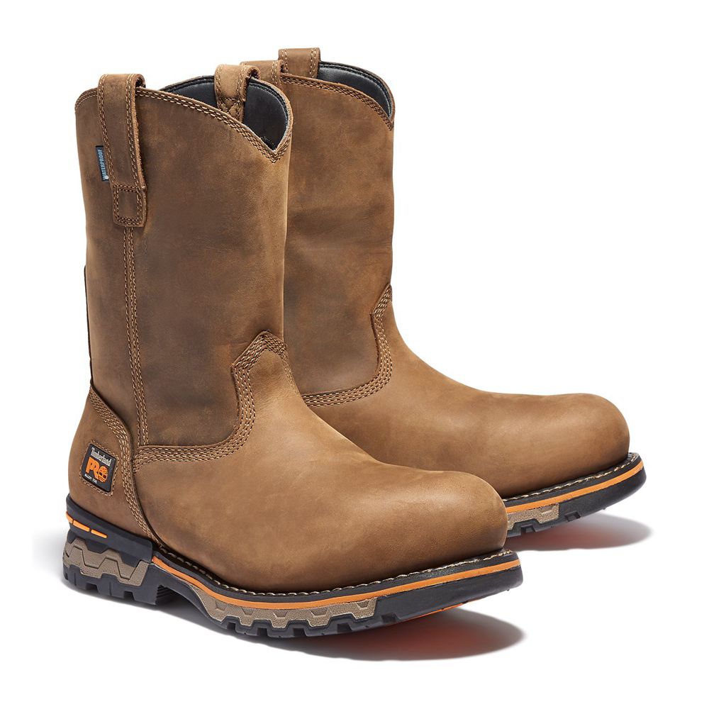 Botas de Trabajo Timberland Hombre Pro® Ag Boss Alloy Toe Pull-On Marrones - Chile TOB-567480